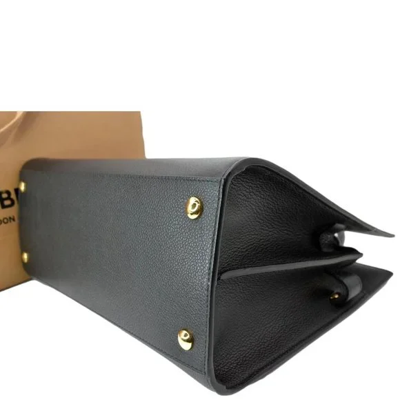 BURBERRY  Title Leather Tote Bag Black - Picture 8 of 13